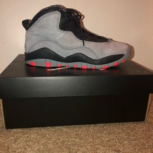 Jordan 10 Kids Grey/Red with Box